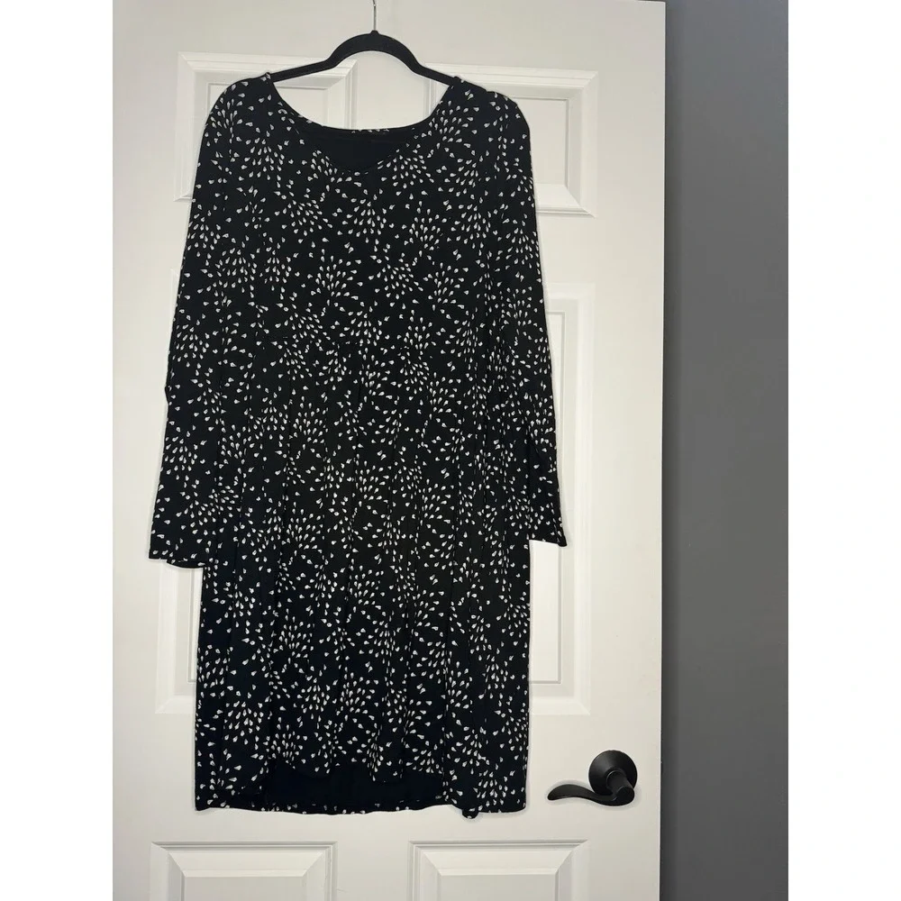 J Jill Wearever Collection Shift Dress Black White Xl - Picture 1 of 2